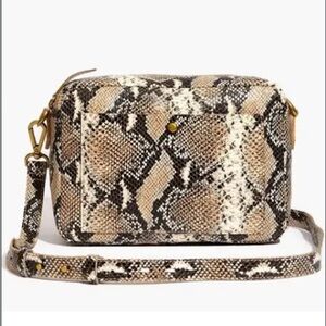 Madewell snakeskin camera crossbody bag